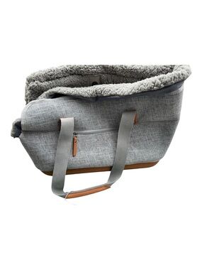 Cozy Grey Sherpa Tote Bag left pine